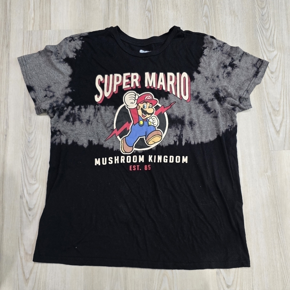 Super Mario Bros Mushroom Kingdom Est. 85 Black T Shirt Size XL